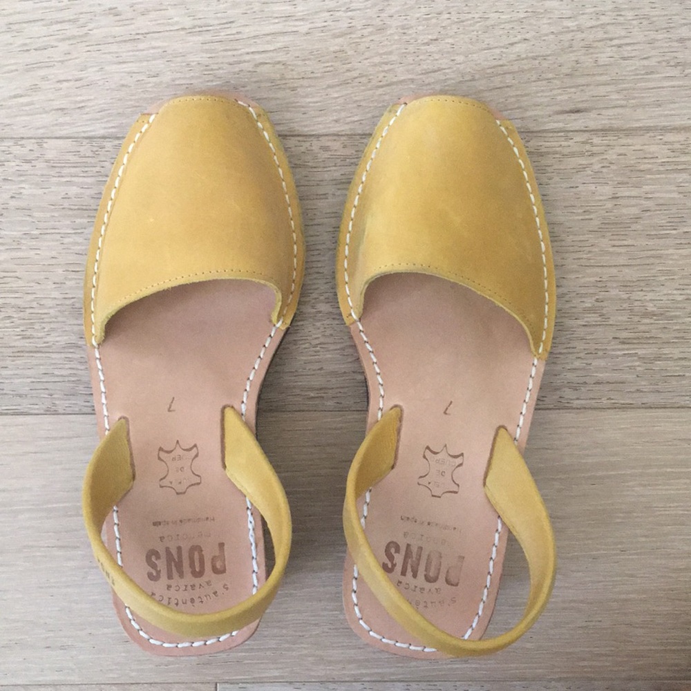 EUC PONS LEATHER WEDGE SANDALS HANDMADE MENOICA SPAIN AUTHENTIC AVARCA SIZE 7